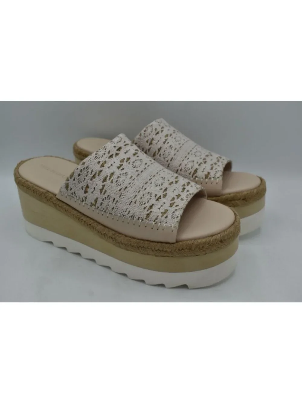 Free People Womens‎ Size 10 Santorini Espadrille Plaster Platform Slides Shoes